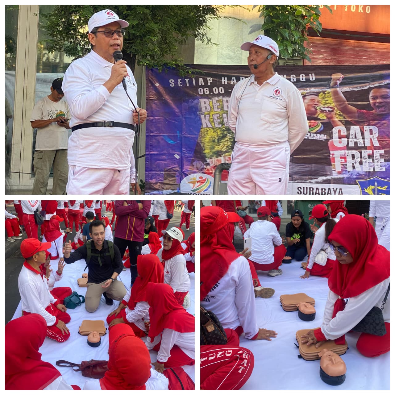Pelatihan BHD Warnai Kegiatan Senam Bersama KJS Se-Kota Surabaya di CFD Tunjungan Surabaya